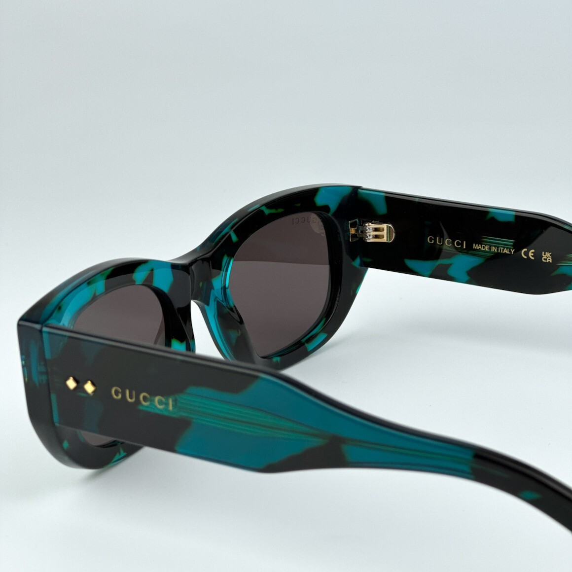 Gucci Men AUTHENTIC Sunglasses Havana Grey Rectangle GG1215S 