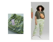 NWT WILD FABLE CAMO GREEN SWEAT PANTS WOMENS SIZE XS, S  M FLEECE LINED