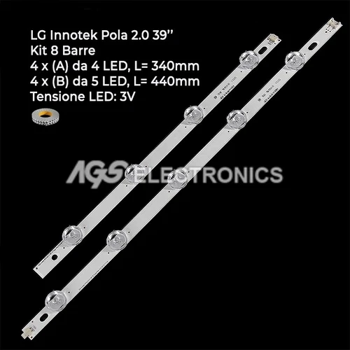 LED Strip Strips LG INNOTEK POLA2.0 AGF78400401 39LN540V 39LN570V 39LN5400