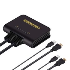 HDMI KVM Switch 2 Port with Cables for Keyboard Mouse LCD Monitor Sharing