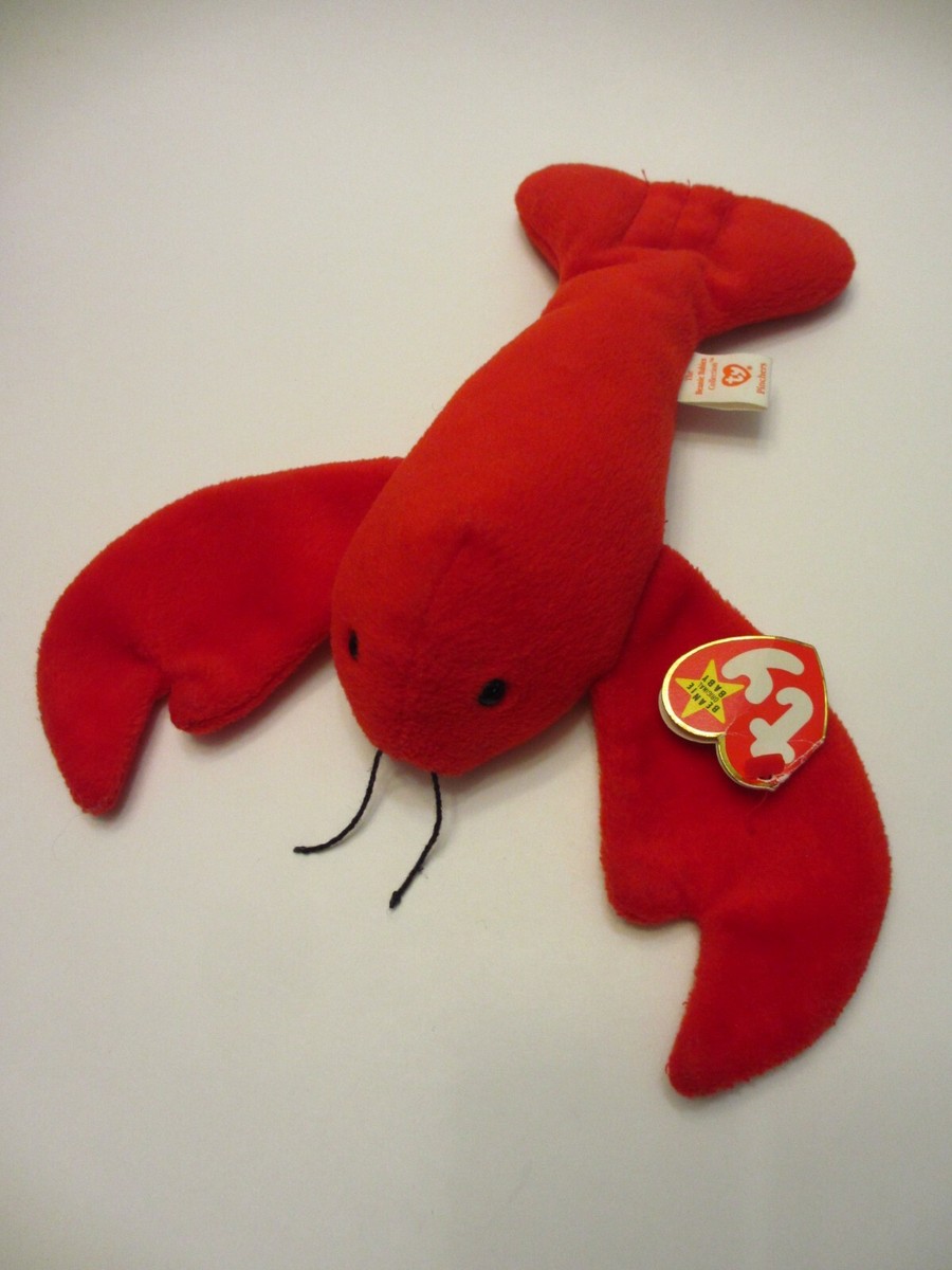 RARE TY BEANIE BABY PINCHERS LOBSTER TAG ERRORS 1993 KOREA LONG