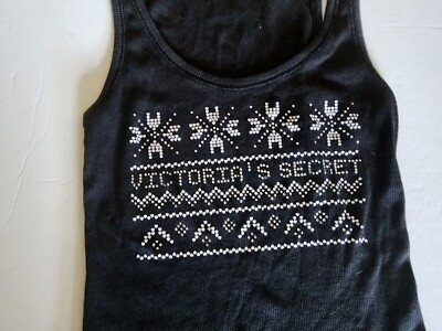 Victoria's Secret black Women tank top size S/P solid black with jeweled design