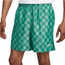 Nike Men's Club Flow Checkers Green Shorts FN3098-365 NWT Size M
