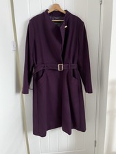 Phase Eight Susie Collarless Coat Purple Aubergine Size 18 Vgc Rrp £199