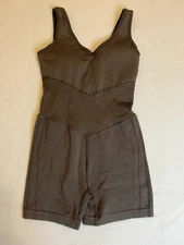 JoyLab Size Small  Seamless & Mesh Panel Active Workout Taupe Short Bodysuit