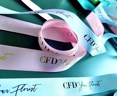 Personalised Business Ribbon with Your Own Logo 25mm wide Branding Solution