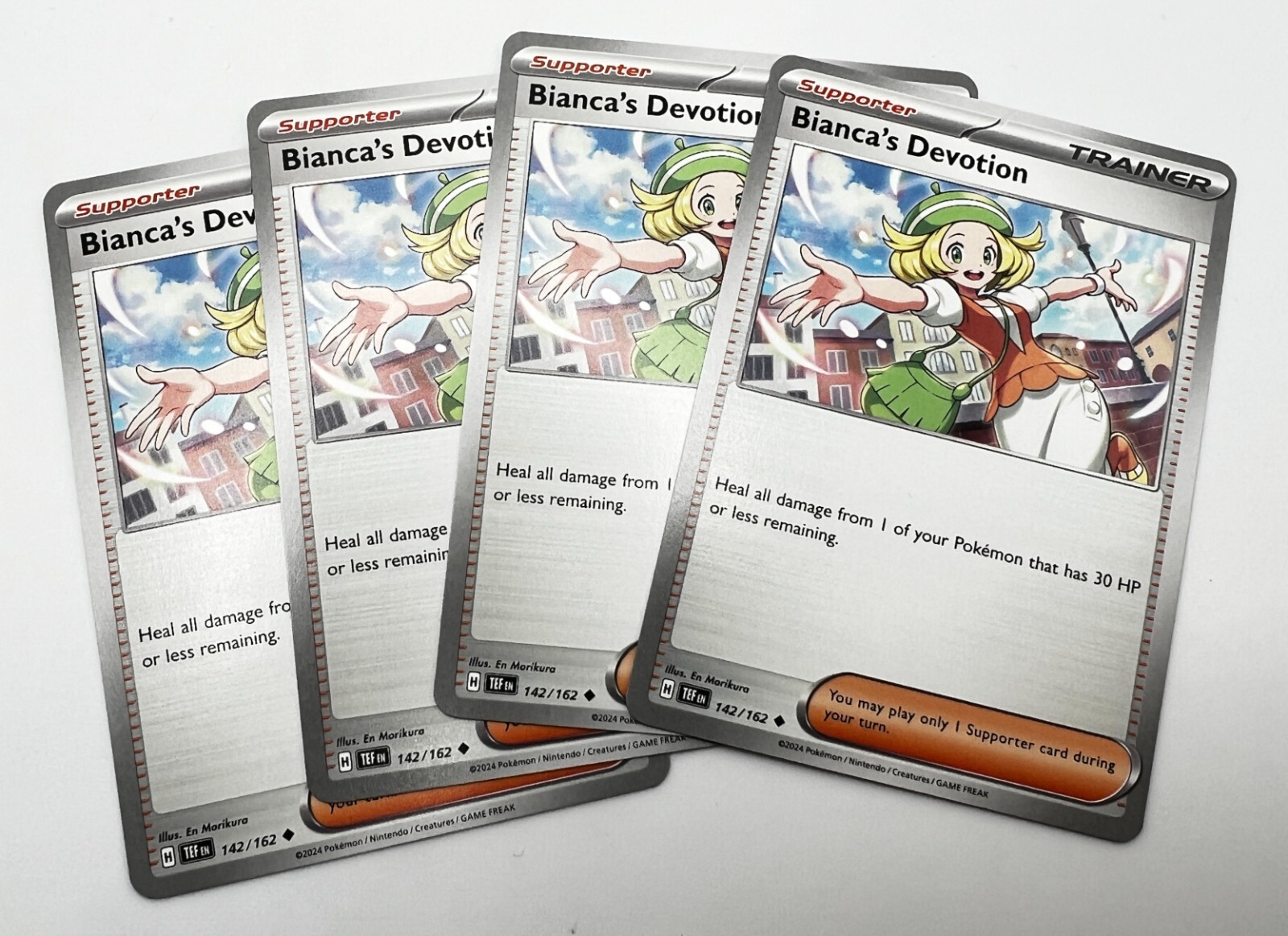 Bianca's Devotion 142/162 4x x4 Pokémon Card 2024 Temporal Forces Playset