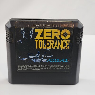 Zero Tolerance Sega Genesis Cartridge Only Authentic Tested Working Action Game
