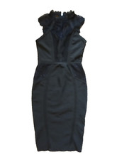 Lipsy High Neck Lace Black Elasticated Bodycon Dress