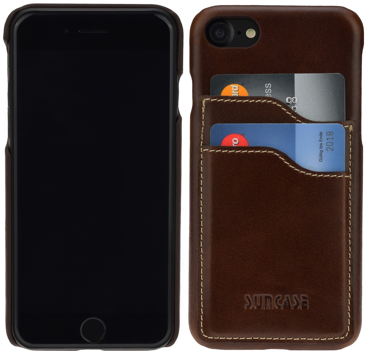 IPHONE Se 2 2020 7 8 Custodia Pelle Protezione Scocca Posteriore Rigida IN Mocca