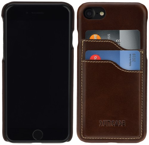 Suncase Pelle Custodia Antico Lilla + IN Silicone per IPHONE