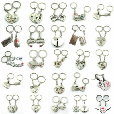 2 Stck. I Love You Love Herz Amor Pfeil Paare Schlüsselanhänger Set Liebhaber Puzzle Schlüsselanhänger