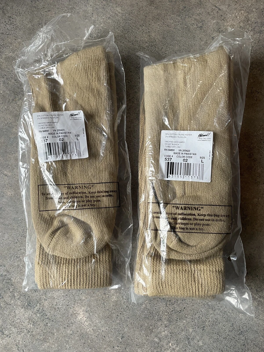 3 Pair Vintage NEW NOS Haband Brwn / Tan Socks Crew Men L Cotton Blend  Color 02 | eBay