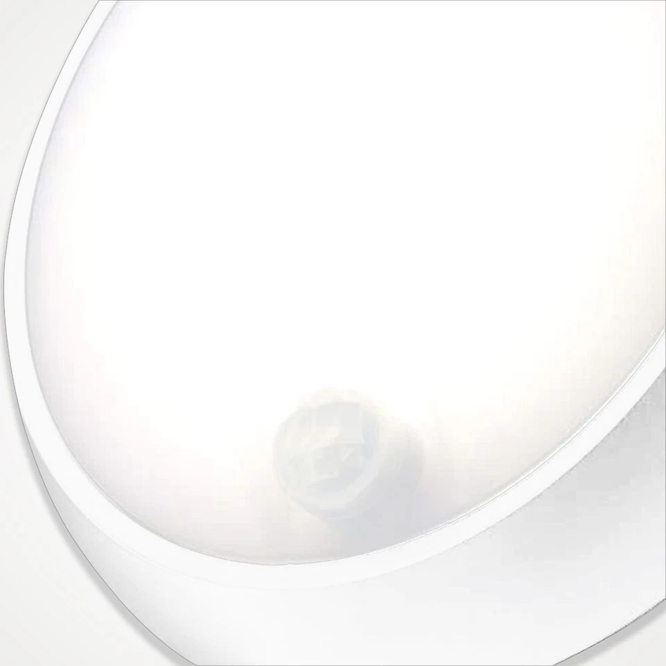 LED PIR Wall & Ceiling Round Circular White Bulkhead Flush Mounted 10W CCT IP65 - Image 4 of 4