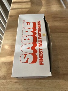1 BOX OF SABRE CLEAR Plastic Price Tag 2”Inch Barbs Fasteners for Tagging Gun