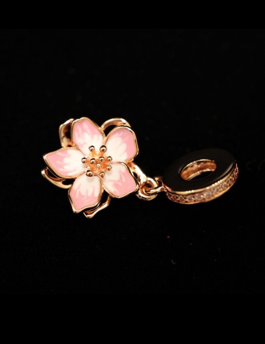 AUTHENTIC Pandora Cherry Blossom Dangle Charm 780667C01 NEW | eBay