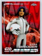 Ezra Bridger 2024 Topps Chrome Star Wars Red Blaster Raywave Refractor 125