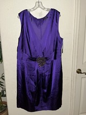 NWT DAVID MEISTER Purple Embellish Sleeveless Mother Of Bride Cocktail Dress 22W