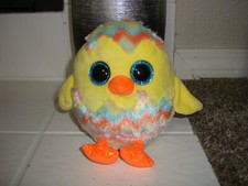 Ty Beanie Boos Corwin the Easter Egg Chick Yellow Orange Plush Glitter Eyes 6"