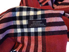 Unbranded Unisex 12”x 72”  Long Scarf 80% Cashmere Blend Plaid Red/Black Fringed — photo 3