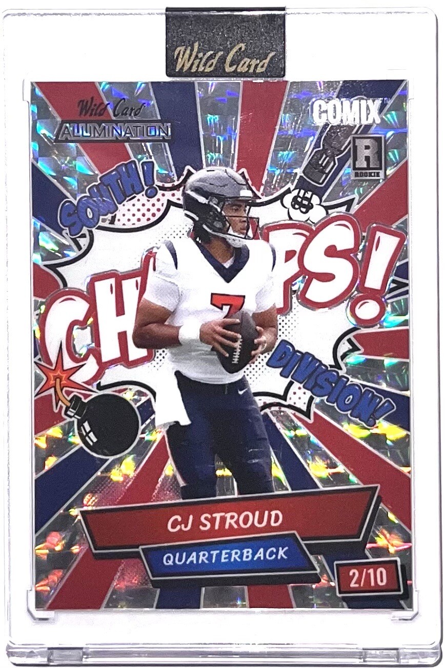CJ Stroud 2023 Wild Card Alumination COMIX  # /10 RC South CHAMPS! Encased 🔥