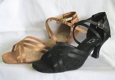Ladies Black or Tan Ballroom, Latin, Salsa, Jive Dance Shoes - UK Sizes 3 - 8