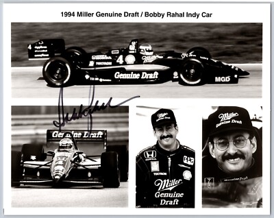 Bobby Rahal Signed 8 x 10 Inch B & W Photo - Open Wheel Racing - 1994 Miller Car