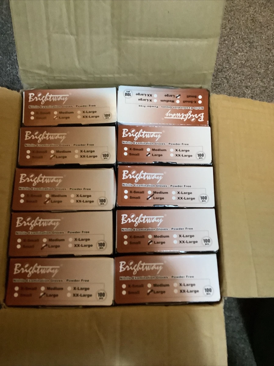 Brightway nitrile powder free disposable gloves green x 1000