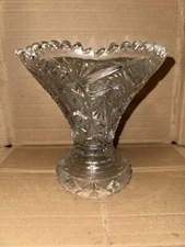 Vintage Imperial Glass Ohio Whirling Star Clear Punch Bowl Base 7.25" EVC