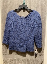 Alex Evenings 2 Piece - Blue Violet - Sparkly Top - Size Petite MP - Reg 121