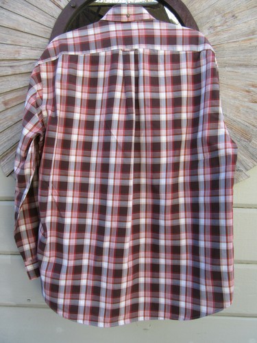 Camisa con botones Faconnable Para hombre L 100 % algodón marrón a cuadros LS - Imagen 8 de 12