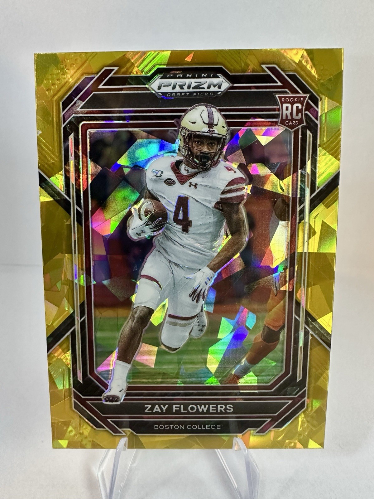 2023 Panini Prizm Draft Picks - Zay Flowers #143 Gold Ice Prizm (RC)