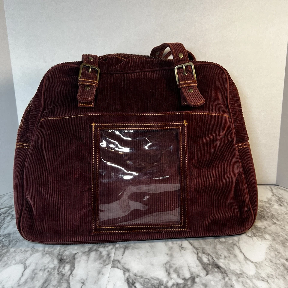 Bolso Pana Mujer Roxy Granate Forrado Con Plástico Y2K GRANDE Foto 3 de 4