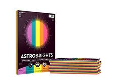 Astrobrights Colored Cardstock, 8.5" x 11", 65 lb/176 gsm, "Tropical" 5-Color...