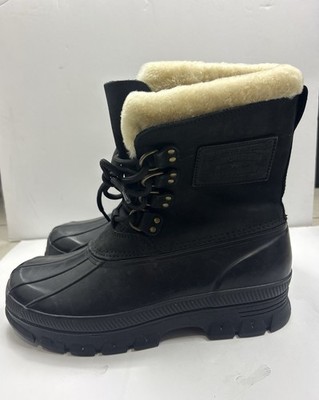 Vintage Polo Ralph Lauren Big Pony Nubuck Rain  /snow Boots Men s Size 10 Black