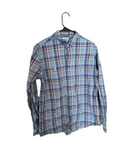 LL Bean Men's Medium Reg Slightly Fitted Long Sleeved Multicolored Plaid
