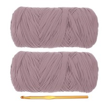 T-Shirt Yarn for Crocheting with Hook, 2 Pack 400g/130 Yards Yarn Gray Purple 