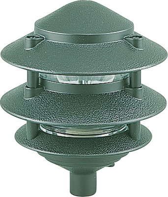 Emerald Green Single-Light Outdoor Path Fixture with Clear Glass Shade