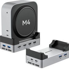 40Gbps Mac mini M4 Dock and Stand with 8TB M.2 NVMe SSD Enclosure, Dual HDMI ...