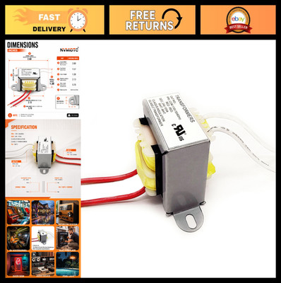 24V 10VA Step-Down Transformer, UL Certified, 120V to 24V AC, Low Heat, Power Su