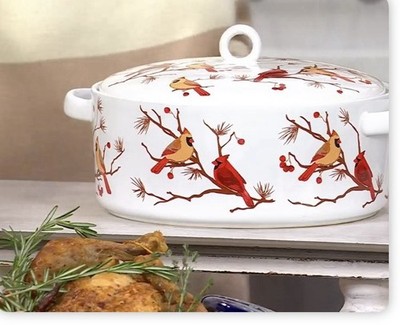 Temptations Birchwood 3 Quart Round Lid Bake With Handles