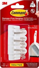 Command Small Wire Hooks White - 9 Hooks & 12 Adhesive Strips for Kitchen Utensi 1.23 per strip