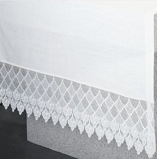 Runner religioso in pizzo panno da altare bianco Slabbinck per tavolo 108”x19”