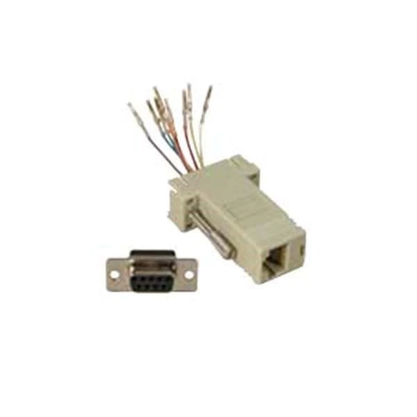 8x 9-Pin DB9 RS232 Serial Port Female to RJ45 8P8C Network Modular Adapter Ivory - Image 2 of 2