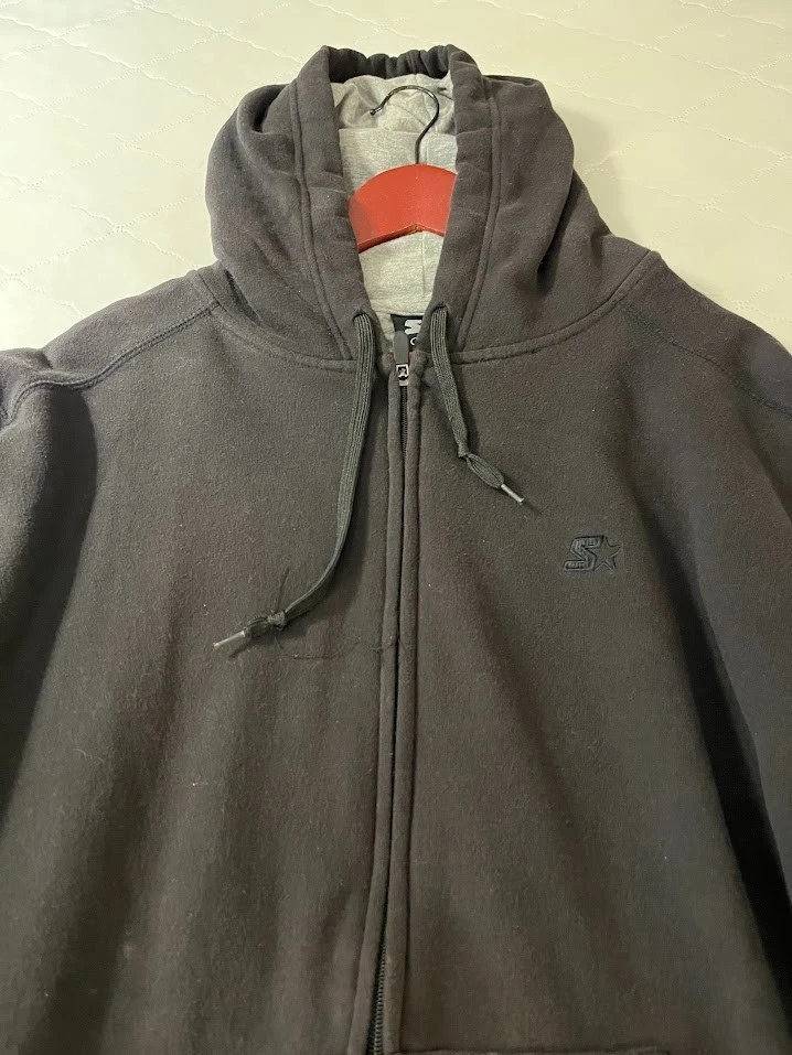 Sudadera con Capucha Negra Informal con Cremallera Completa Starter De Colección Para Hombre Talla L Foto 3 de 4