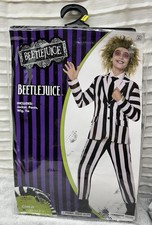 Spirit Halloween Kids Beetlejuice Costume Black and White Size Child Medium 8-10