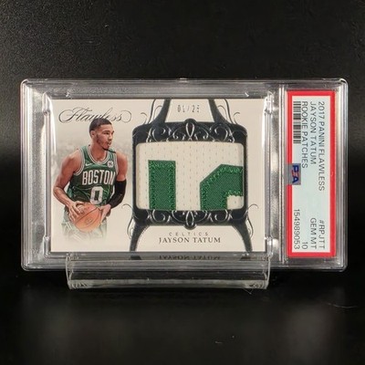 Jayson Tatum 2017-18 Panini Flawless Rookie Game Used Jumbo Patch 1/25 PSA 10