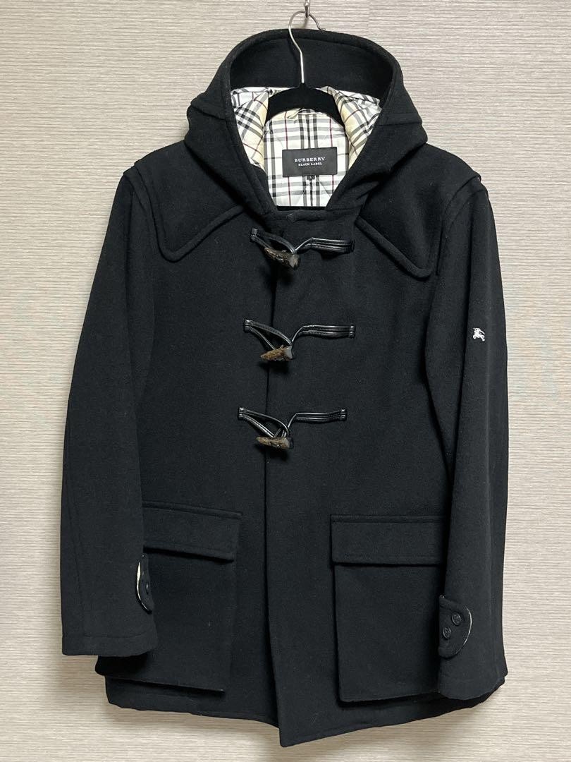 Burberry Black Label Men's Duffle Coat with Cowhide Leather Cord