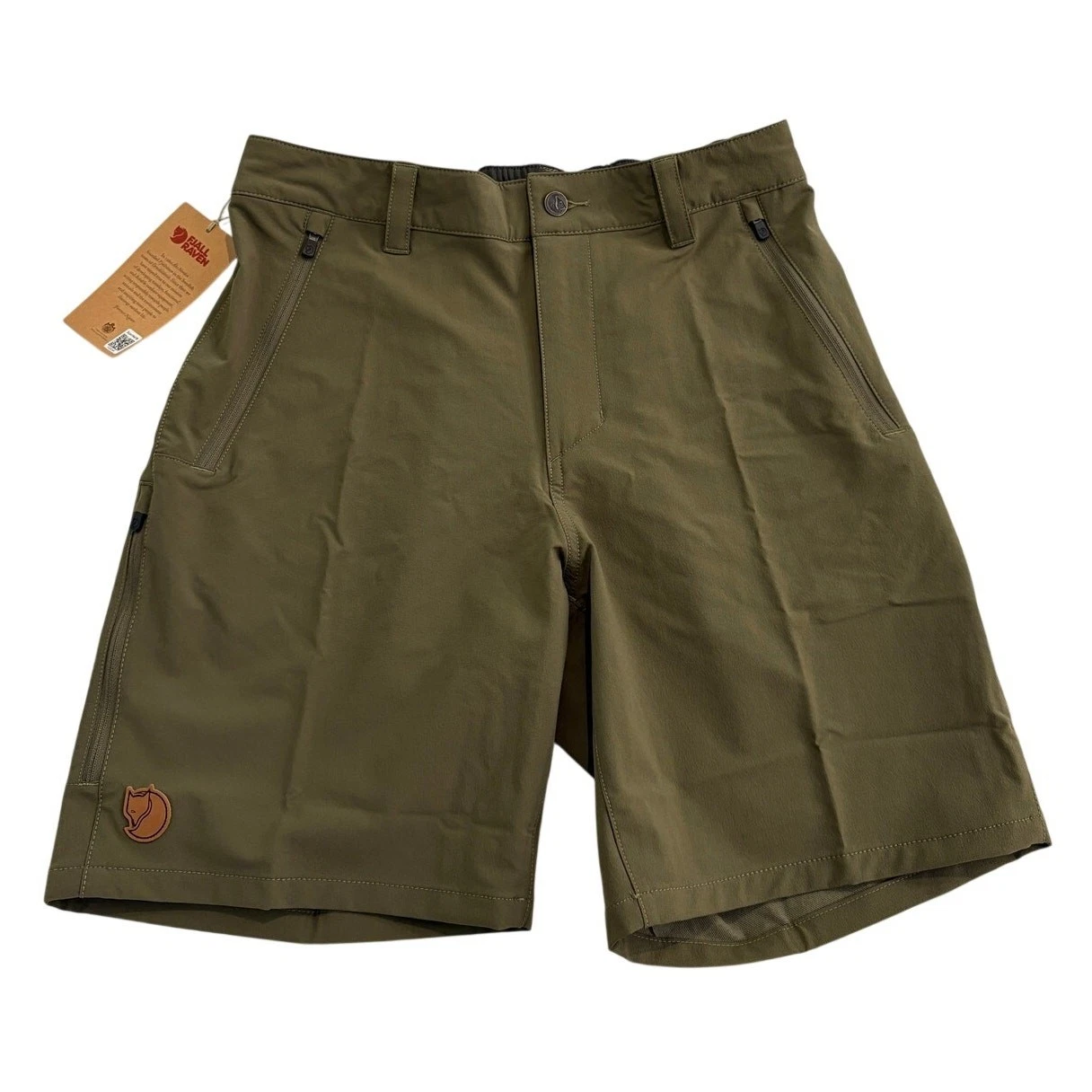 Fjallraven Abisko Trail Shorts 8" Inseam Stretchy Hiking Outdoor Olive Green 32