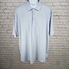 Aterian Logo Peter Millar Blue Summer Comfort Stripe Short Sleeve Polo Shirt XXL